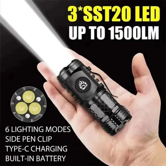 Mini Super Bright Flashlight | Type-C Rechargeable LED Torch