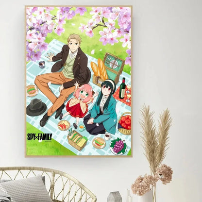 Lienzo clásico retro, anime "Spy X Family", póster impreso en HD, pintura decorativa para el hogar, sala de estar, dormitorio