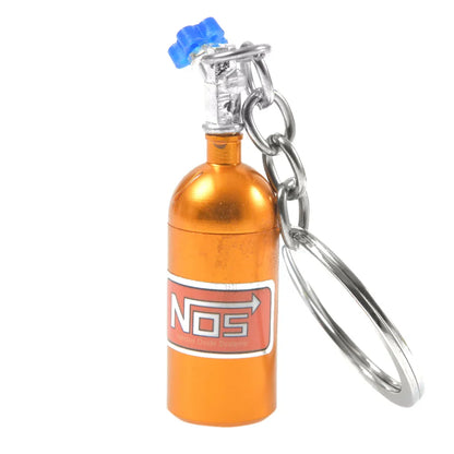 NOS Bottle Keychain Keyring | Metal Pill Box Stash Container for Car Keys