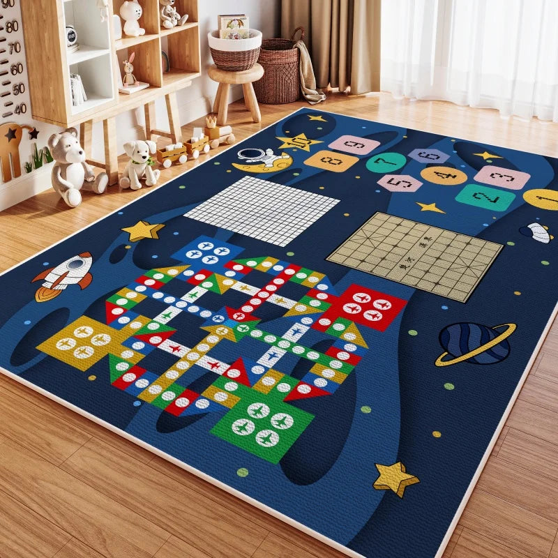 Alfombra de Pelo Cristal de VIKAMA para Habitación Infantil, Resistente a las Manchas, Lavable, para Dormitorio, Cama, Juego, Sala de Estar, Alfombra de Gateo, Decoración del Hogar