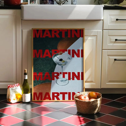 Martini Moderno Retro Cóctel Alcohol Lienzo Minimalista Cuadros y Pósters de Moda para Decoración de Salón
