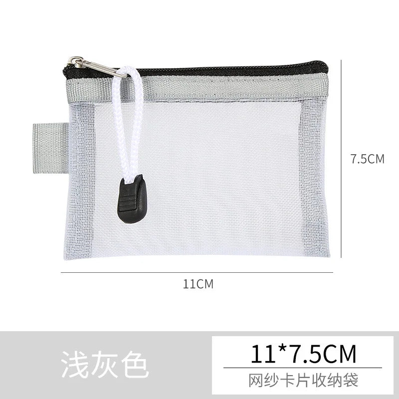 Mini Mesh Zipper Card Pouch | Transparent ID and Credit Card Storage Bag