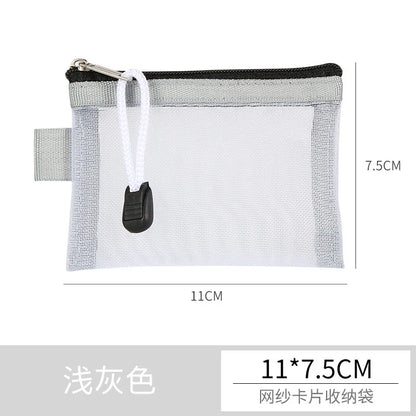 Mini Mesh Zipper Card Pouch | Transparent ID and Credit Card Storage Bag