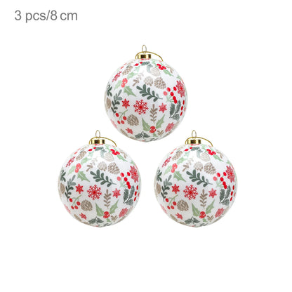 3 boules de Noël 8cm Cadeaux Originaux Décoration de Noël 2024 Décorations de Sapin de Noël Cadeau Pendentifs Boules