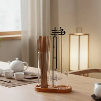 Porte-encens chinois Jing anti-cendres volantes avec cendrier en verre et organiseur de bâtonnets d'encens Décoration intérieure