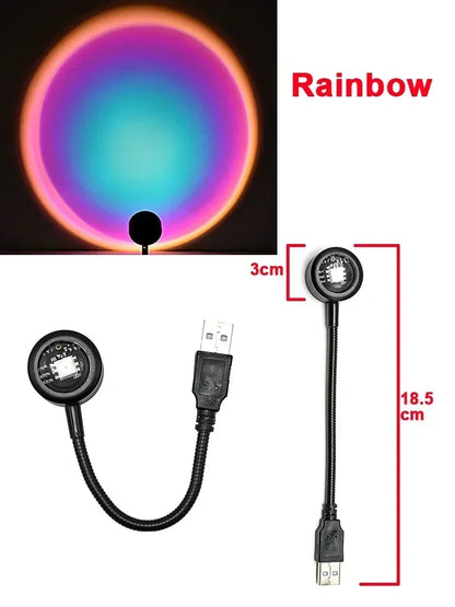 USB Sunset Light LED Rainbow Night Lamp | Photography Wall Atmosphere Decor