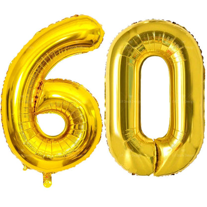 Gold Number Balloons for Milestone Birthdays | Large 40 Inch Foil Set