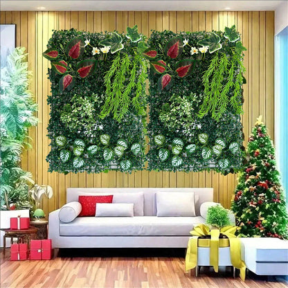 Artificial Ivy & Fern Leaf Wall Panel Plastic Greenery Backdrop for Weddings Parties Events Outdoor/Indoor Decor Party Backdrop