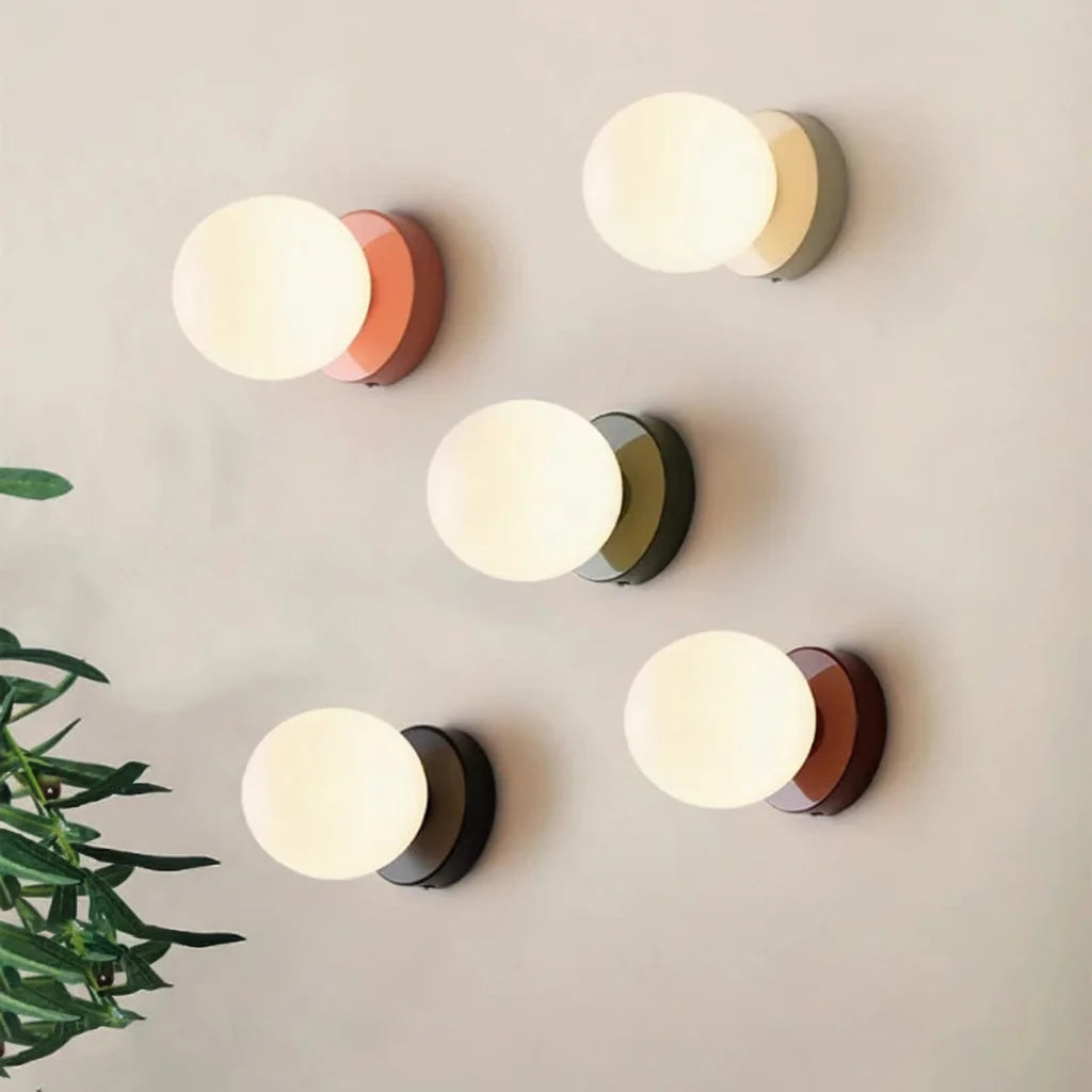Nordic Glass LED Wall Lamp Orb Sconce for Bedroom Hallway Staircase