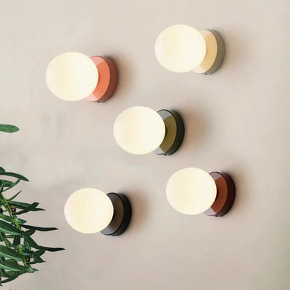 Nordic Glass LED Wall Lamp Orb Sconce for Bedroom Hallway Staircase