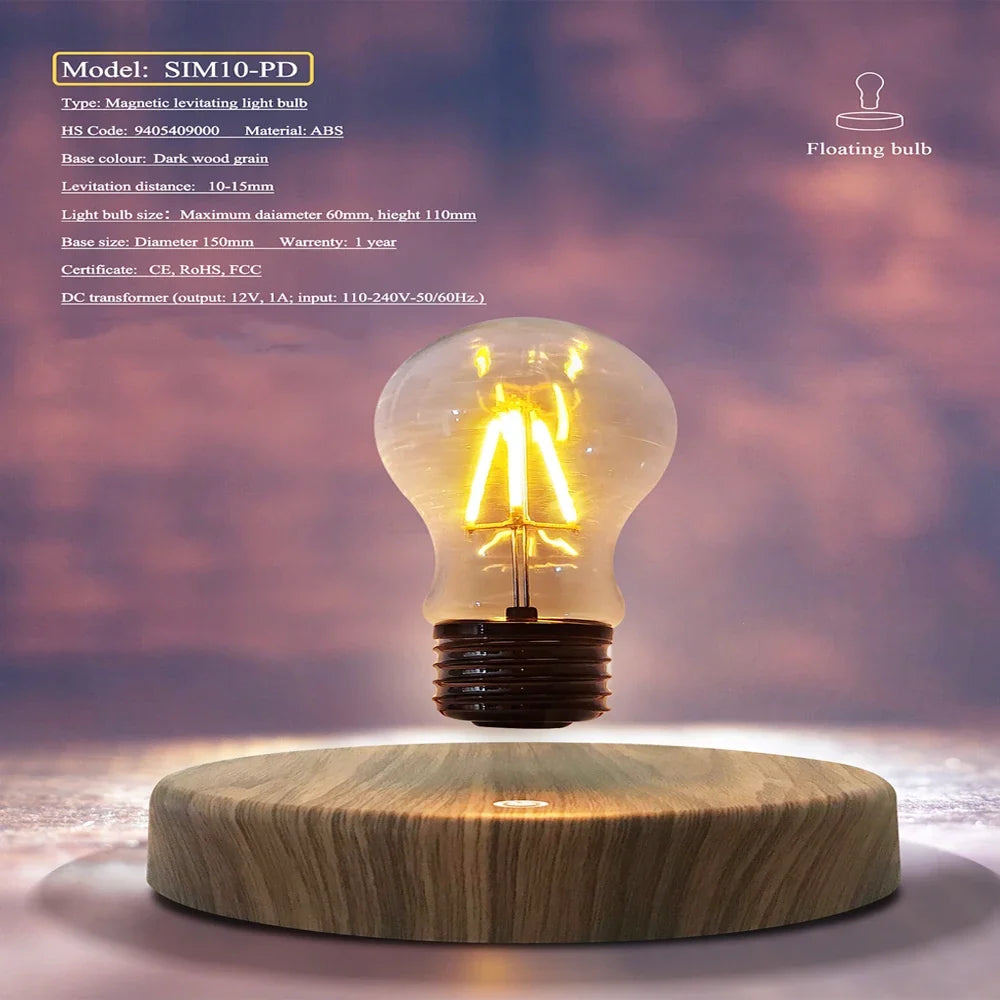 Magnetic Levitation Floating LED Bulb Lamp Desk Night Light Home Decor Gift