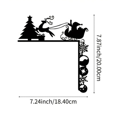 Charming Metal Sleigh Wall Stickers: Ideal for Door Corner Decorations, Christmas Party Decor and Stylish Metal Wall Hanging
