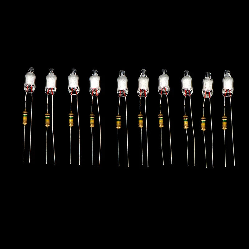 Neon Indicator Light Bulbs with Resistor | 220V Red Blue Green 4x10mm 5x13mm