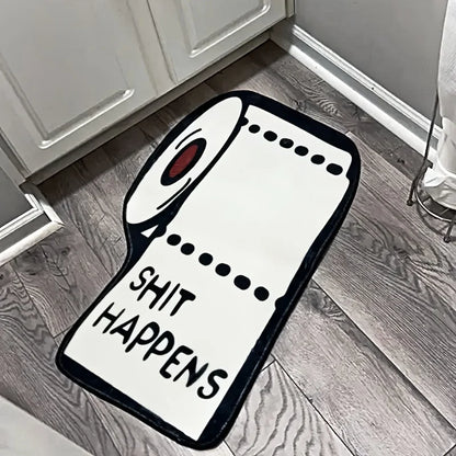 VIKAMA 50x80cm Shit Happen Personality Carpet Creative Floor Mat Rug For Bedroom Carpet For Live Room Funny Carpet Home Decorati