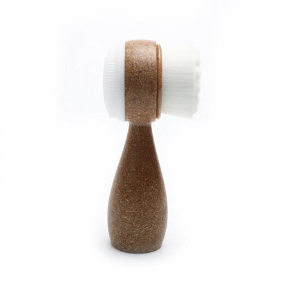Brosse faciale à poignée en fibres de noix de coco Double face Nettoyant facial Éliminateur de points noirs Nettoyant de pores Brosse exfoliante pour le visage