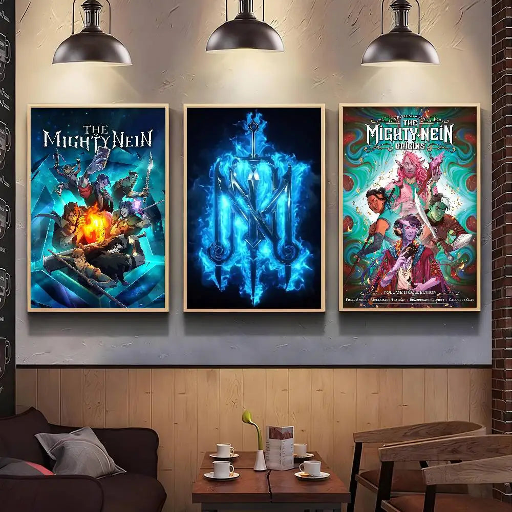 Animation The Mighty Nein Poster HD Art Autocollant Mural Imperméable Décoration Maison Salon Bar
