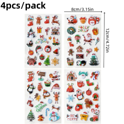Christmas Bubble Stickers | 3D Holiday Party Decoration Set