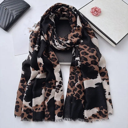 Soft Viscose Blended Leopard Print Scarf