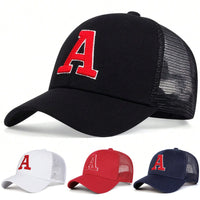 Unisex A Letter Embroidered Baseball Cap | Spring Summer Outdoor Adjustable Sun Hat