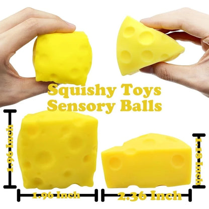 Cheese Squishy Stress Ball | Sensory Fidget Toy for Kids and Adults