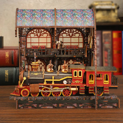 ZERO PIATFORM 3D Book Nook DIY Kit Micro Miniature Street Scene, Wooden Model Building Project for Adults, Creative Gift