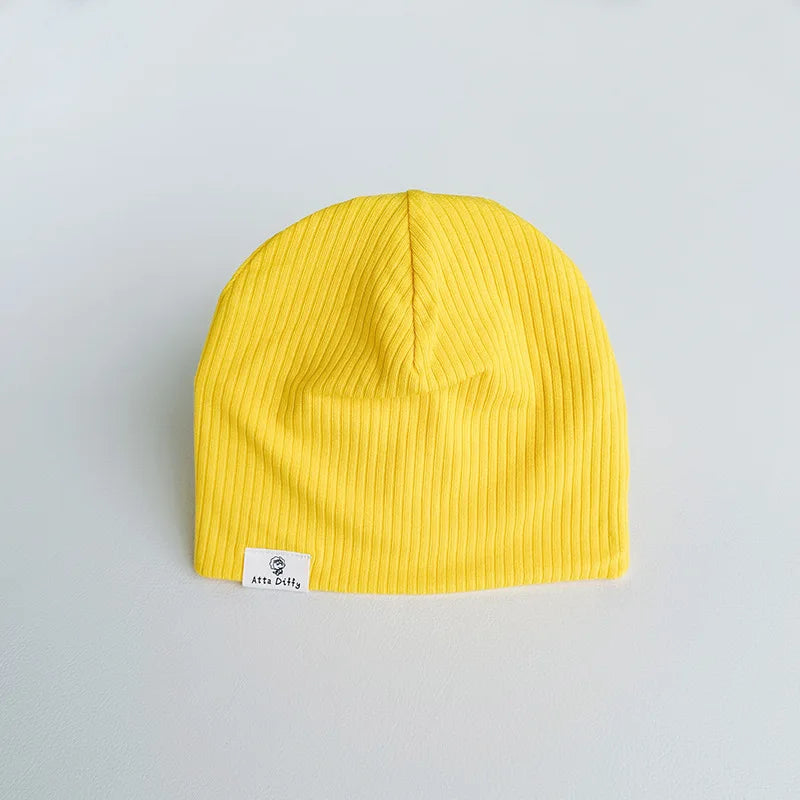 Soft Knit Baby Beanie | Breathable Cotton Candy Color Hat for Toddlers