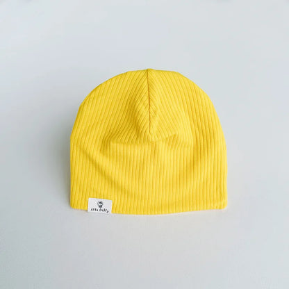 Soft Knit Baby Beanie | Breathable Cotton Candy Color Hat for Toddlers