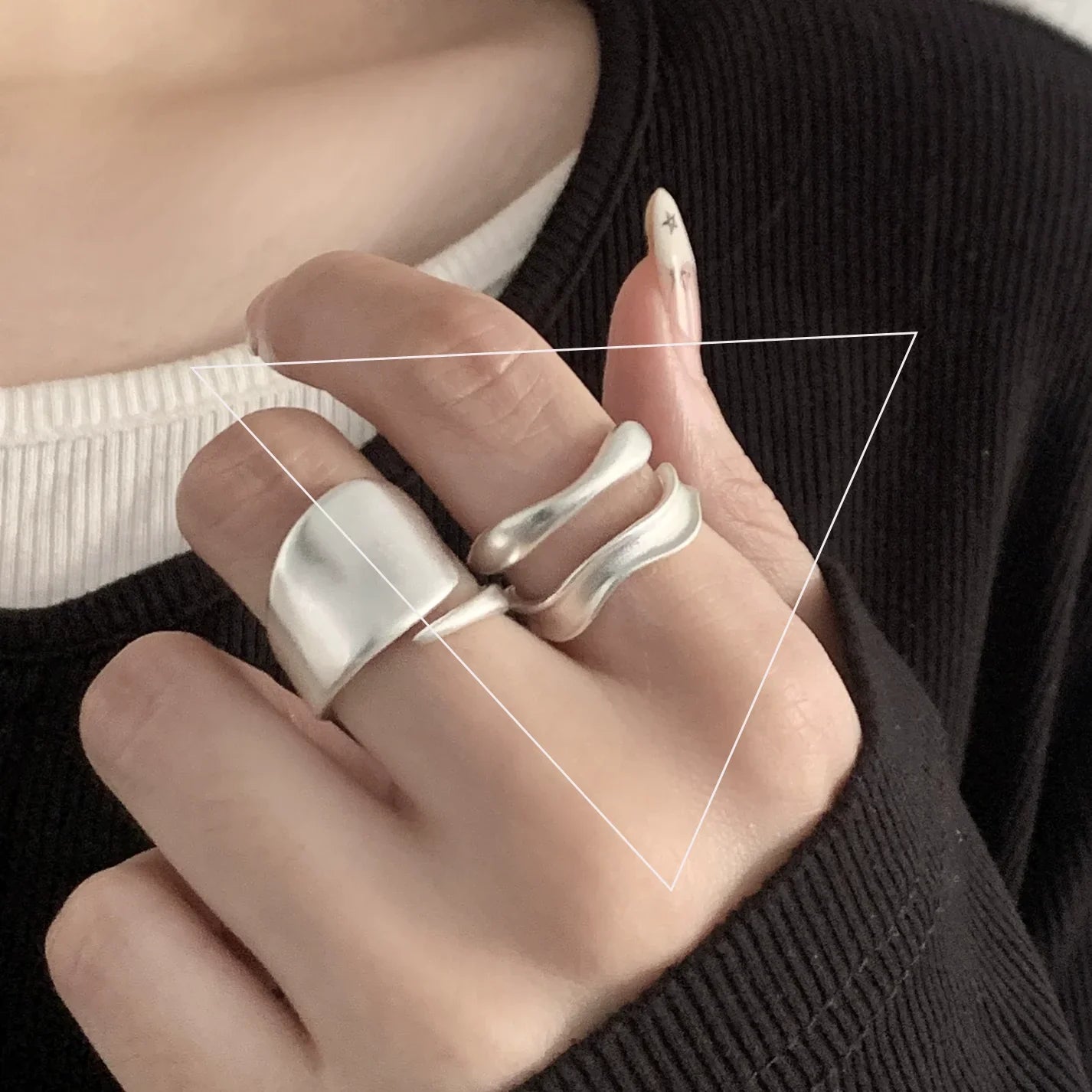 VENTFILLE 925 Sterling Silver Flower Lace Ring | Korean Fashion Adjustable CZ Ring