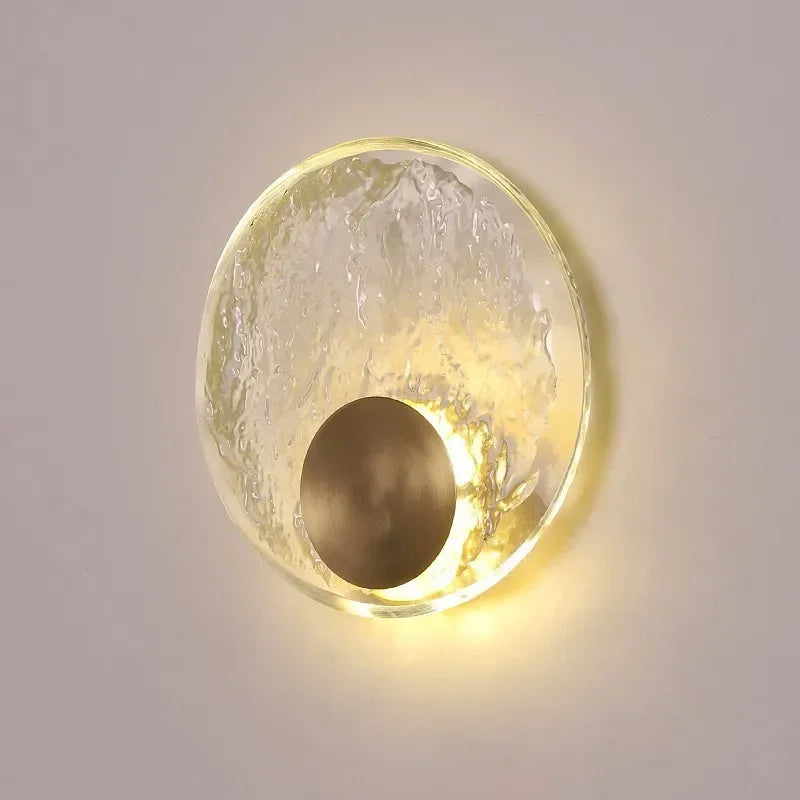 Luxury Copper Crystal Wall Lamp Modern Bedside Sconce Living Room Decor