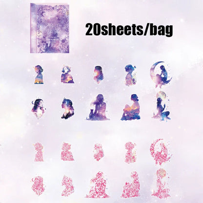 Mr. Paper 20pcs Floral Encounter PET Stickers | Botanical Theme Journal Decor