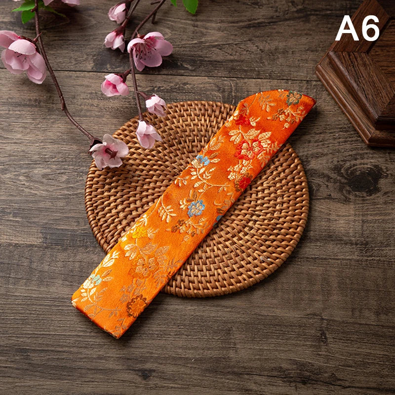 Embroidered Folding Fan Cover Pouch | Silk Fan Protector