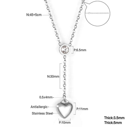 ASONSTEEL Heart Pendant Necklace | Romantic Gold Stainless Steel Choker for Women