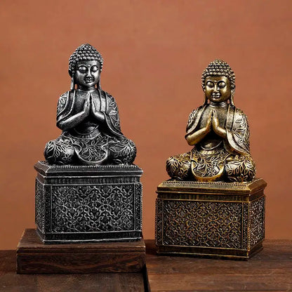 Statue Bouddha Éléphant Thaïlande Bouddha Résine Figurines Bouddhisme Fengshui Hindou Bouddha Assis Figurine Décoration Maison Salon Cadeau