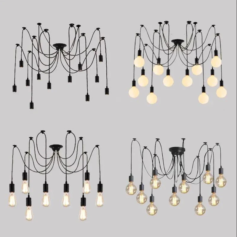 Spider Chandelier 8 Head E27 Pendant Light Vintage Industrial Ceiling Lamp