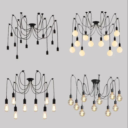 Spider Chandelier 8 Head E27 Pendant Light Vintage Industrial Ceiling Lamp