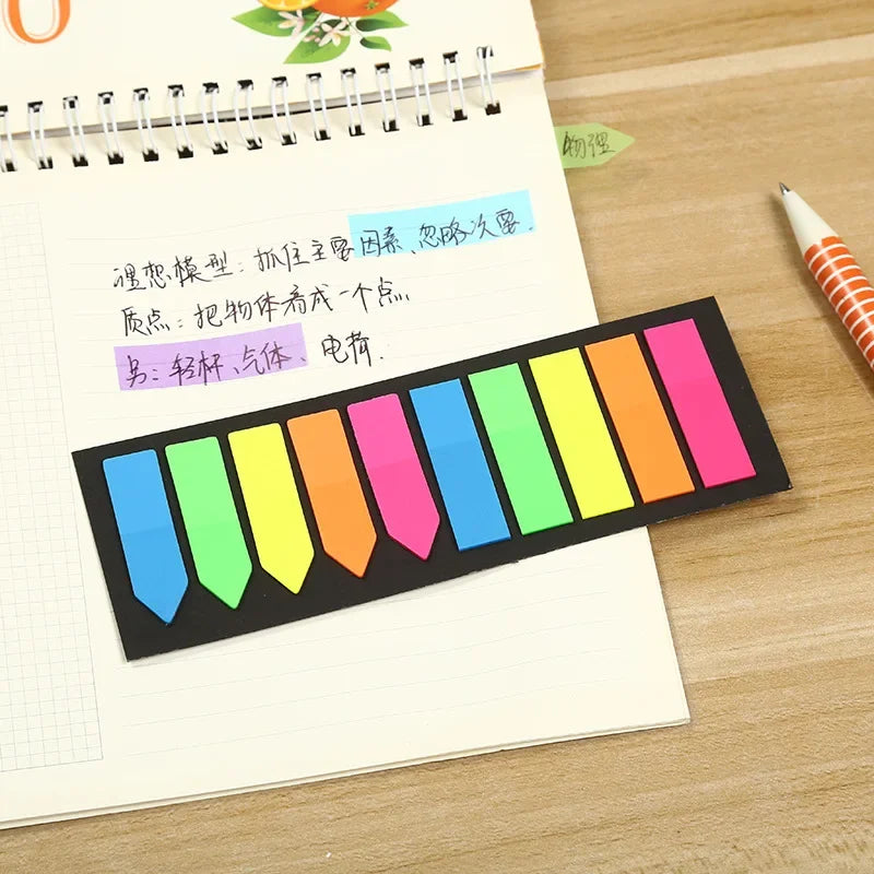 200 Sheets Fluorescent Self Adhesive Sticky Notes | Colorful Memo Pads for Study and Office