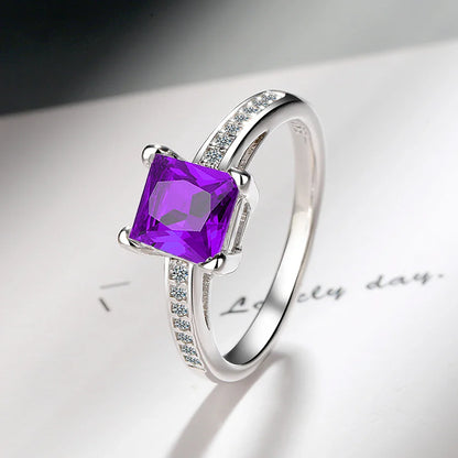 2.2ct Created Red Ruby 925 Sterling Silver Solitaire Engagement Ring | Cushion Cut Gemstone Wedding Gift