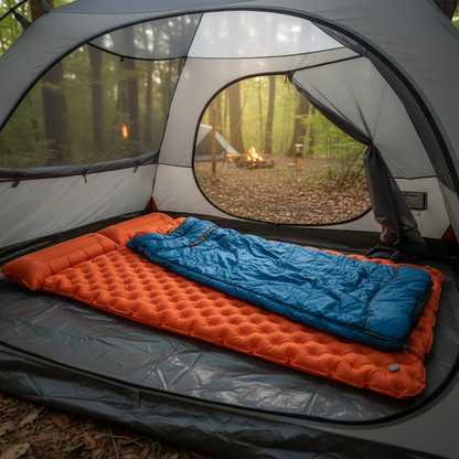 Outdoor Double Inflatable Mattress Extra Wide Camping Sleeping Pad Ultralight Bed