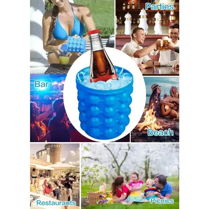 1 cubo de silicona para hielo, máquina para hacer hielo, cubo para hacer hielo que ahorra espacio, mediano