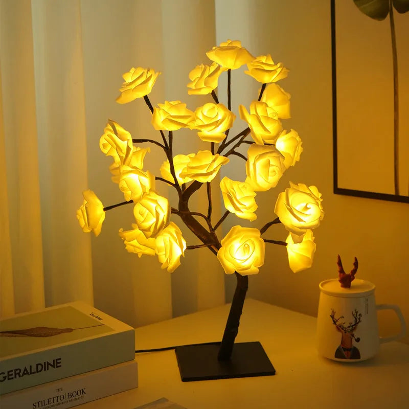 108LED Rose String Table Lamp | USB Powered Romantic Night Light for Party Decor