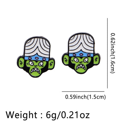 Cartoon Animal Stud Earrings | Cute Stainless Steel Pierced Jewelry for Women