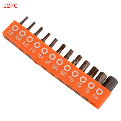 12/24pcs Hex Screwdriver Bit Set | Alloy Steel Magnetic 25mm 1/4in Hex Shank Driver Bit Set