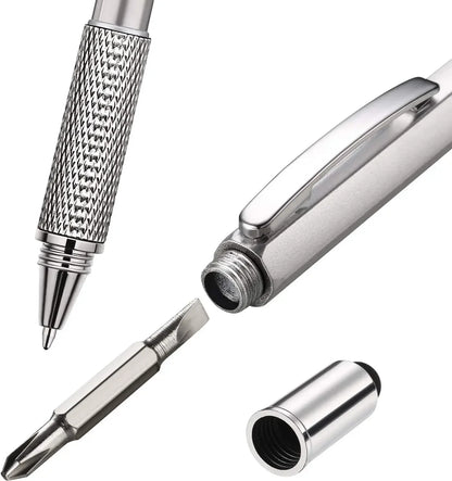 7 in 1 Multifunction Ballpoint Pen | EDC Hand Tool with Ruler Screwdriver Stylus Level
