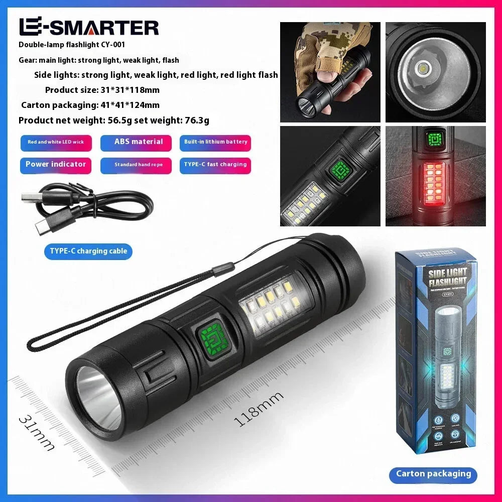 Rechargeable LED Flashlight | 600 Lumen Waterproof Torch for Camping & Fishing