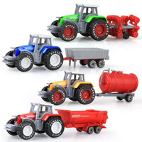 1pc Véhicule de ferme moulé sous pression Tracteur Voiture d'ingénierie Tracteur Jouets Modèle Mini Voiture Modèle de voiture d'ingénierie pour Enfants Cadeau de Noël