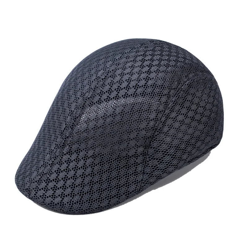 Breathable Mesh Beret Hat for Summer | Unisex Newsboy Flat Cap