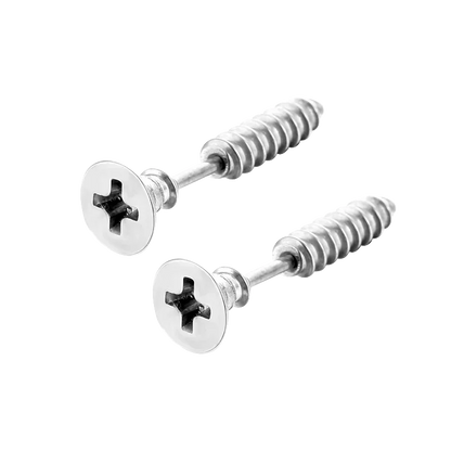 Gothic Stud Earrings Set | Unisex Stainless Steel Punk Screw Earrings