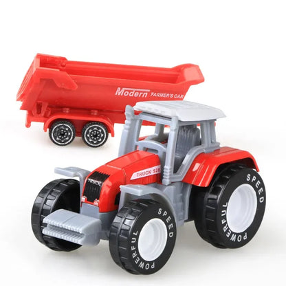 1pc Véhicule de ferme moulé sous pression Tracteur Voiture d'ingénierie Tracteur Jouets Modèle Mini Voiture Modèle de voiture d'ingénierie pour Enfants Cadeau de Noël