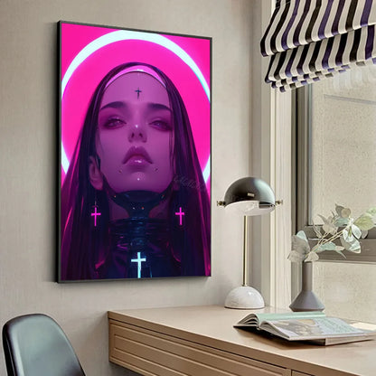 A-Anime Nun Poster HD Posters Home Room Bar Cafe Decor Art Wall Painting Picture