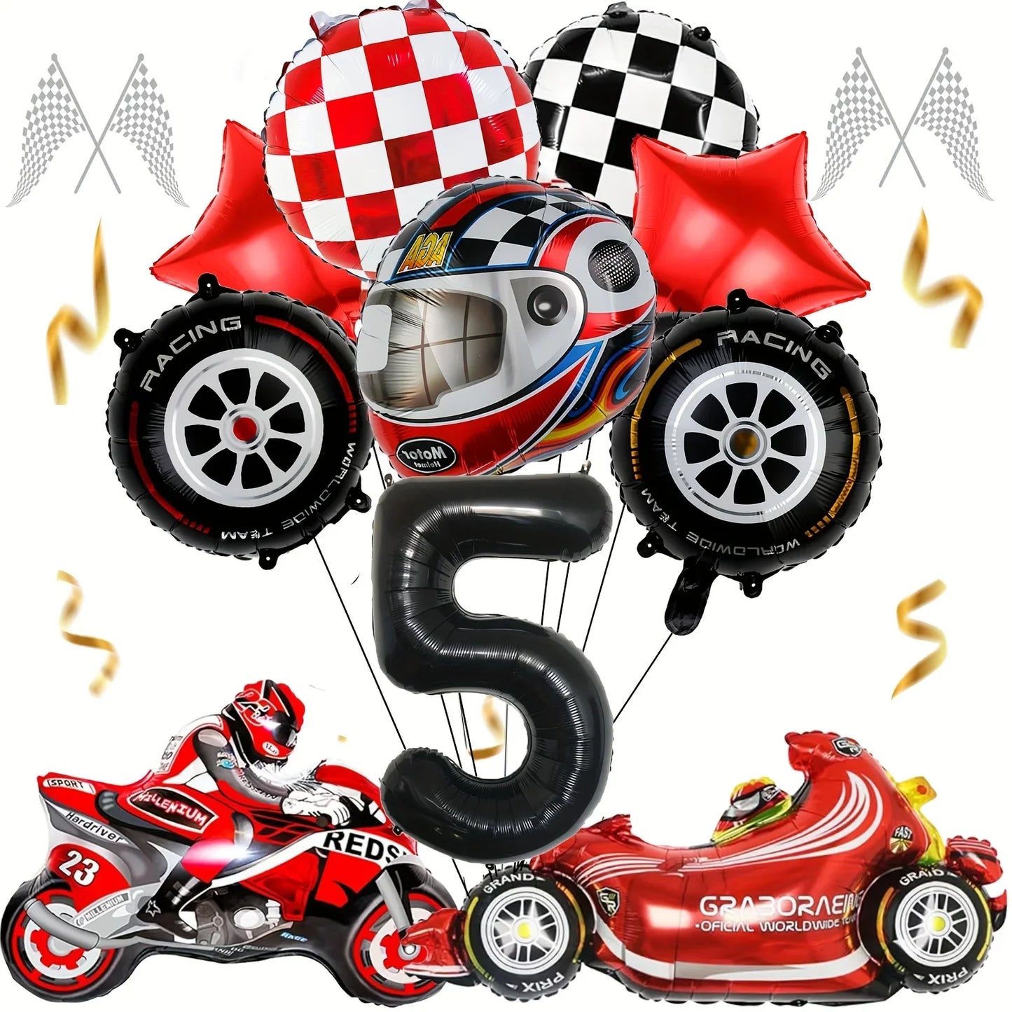 12pcs Racing Car Balloon Birthday Set | Party Decor for Boys